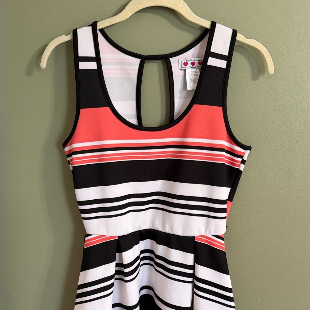 Trixxi Black and White Striped Dress